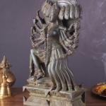 Pure Brass Mahakali Statue Idol with 10 Heads | 15" Tall | Handcrafted in India | Embodiment of Strength, Protection & Divine Energy | Powerful Spiritual Presence